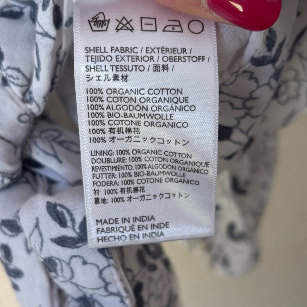 Cleobella | Women's Organic Cotton Floral Cropped 3/4 Sleeve Blouse Size Large - Picture 9 of 9